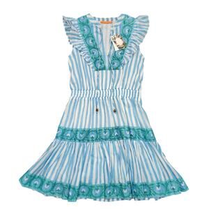 Oliphant Blue and Green Striped Dress